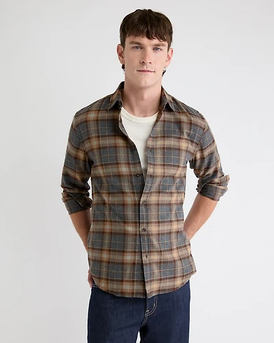 Chemise Carreautée à Coupe Régulière en Flanelle