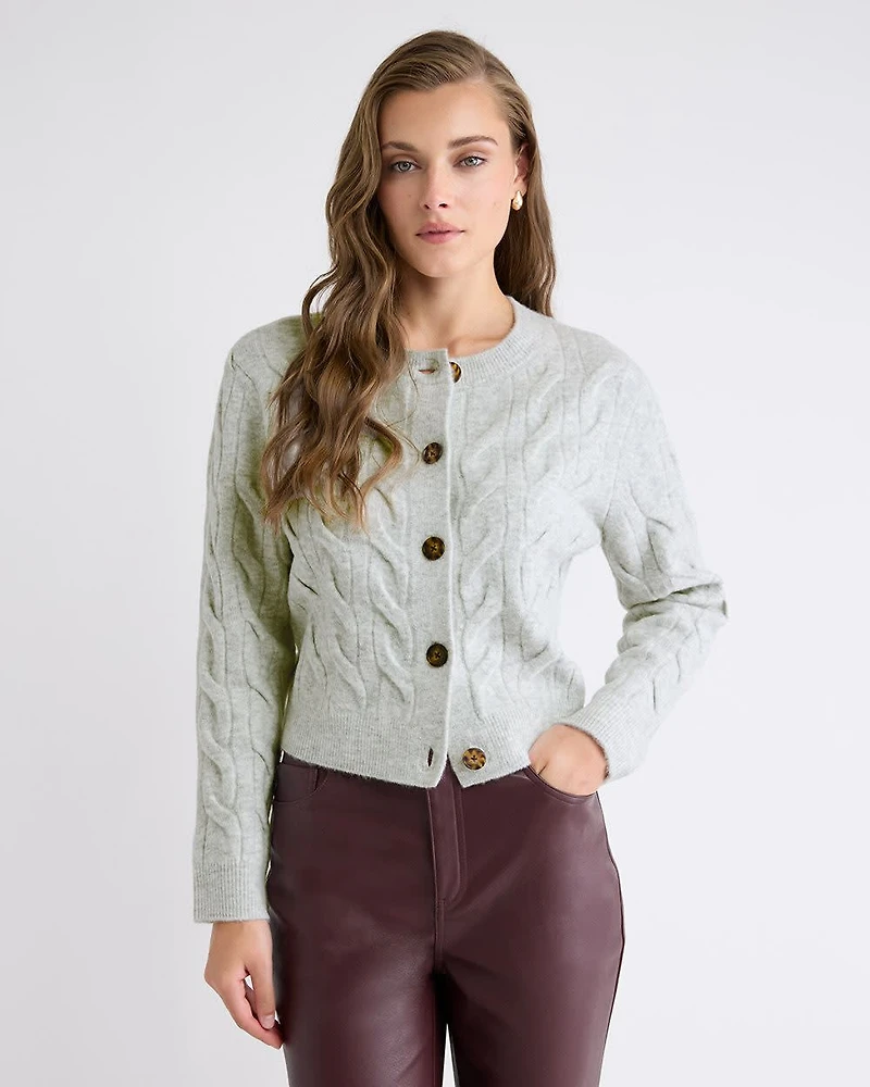 Cardigan à Manches Longues en Mailles Torsadées