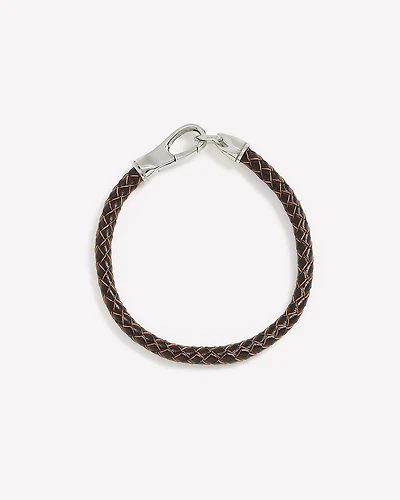 Braided Faux Leather Bracelet