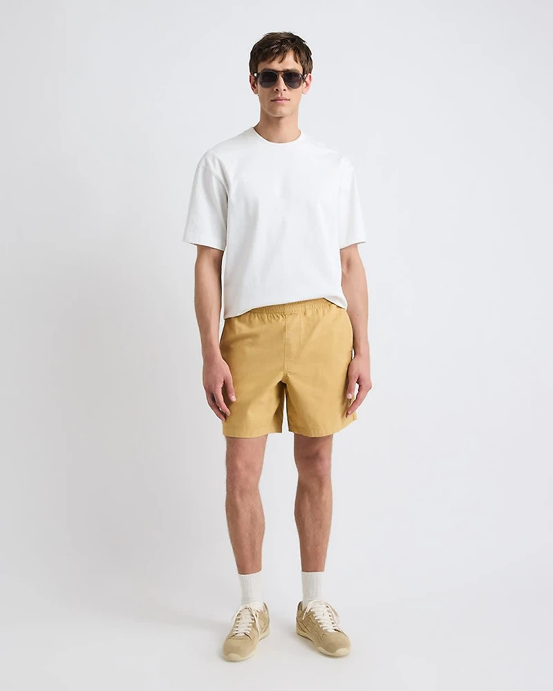 Short en Mélange de Coton à Taille Élastique