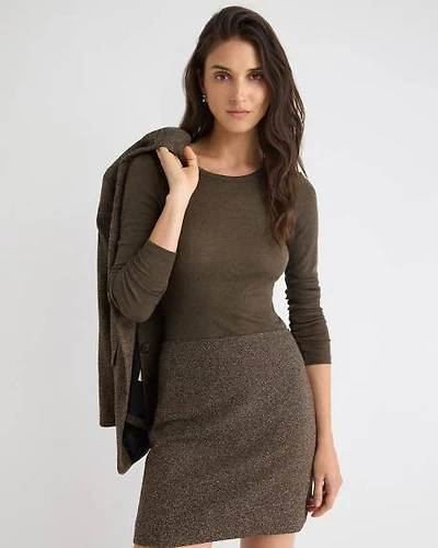 Wool-Blend Scoop-Neck Long-Sleeve Top