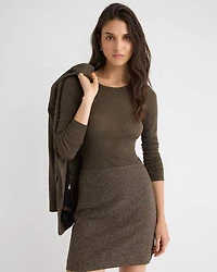 Wool-Blend Scoop-Neck Long-Sleeve Top