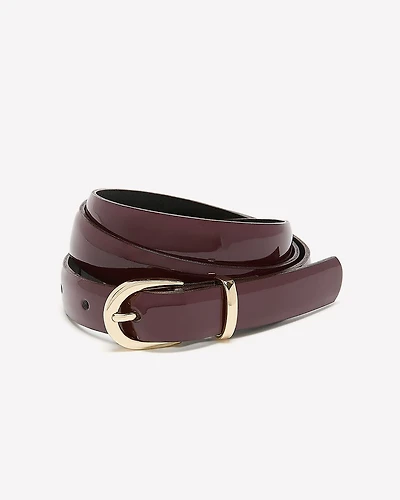 Ceinture Étroite en Cuir avec Boucle Ovale