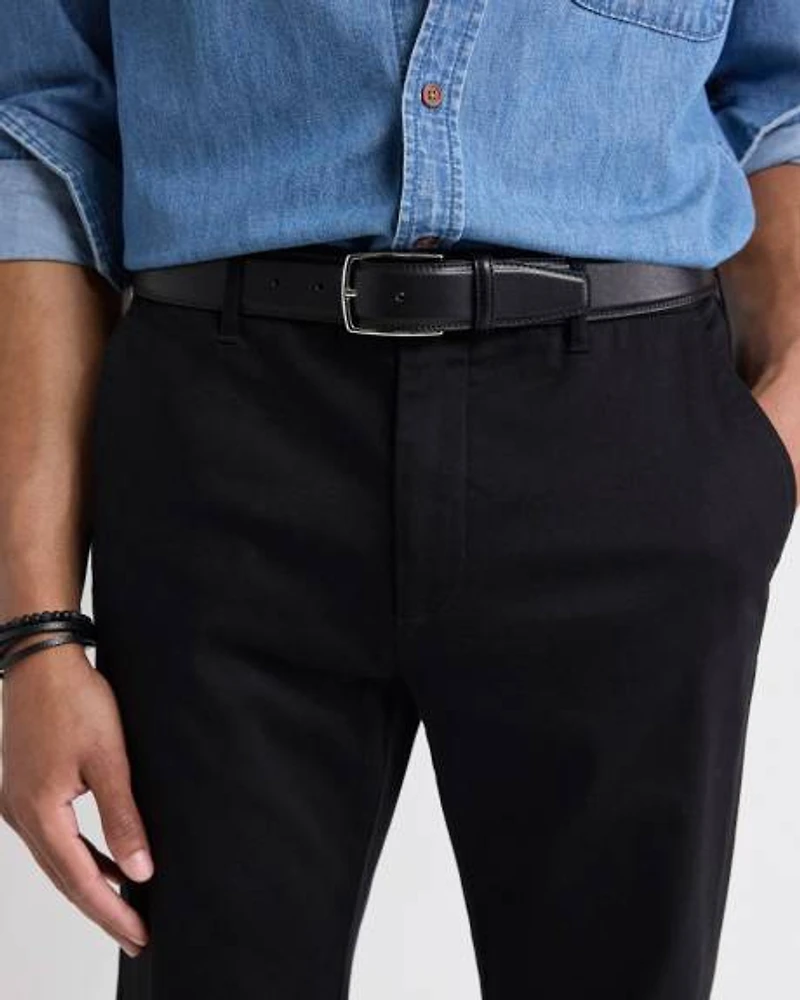 Leather Belt with Square Buckle