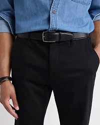 Leather Belt with Square Buckle