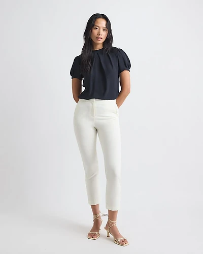 Crème Slim-Leg High-Rise Pant