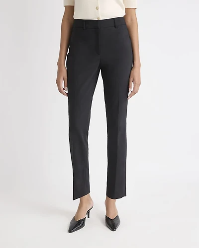 Pantalon Indispensable Cheville Coupe Courbes Noir à Jambe Étroite et Taille Mi-Haute