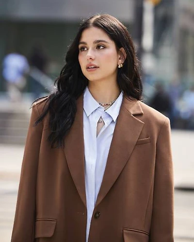 Oversized One-Button Blazer