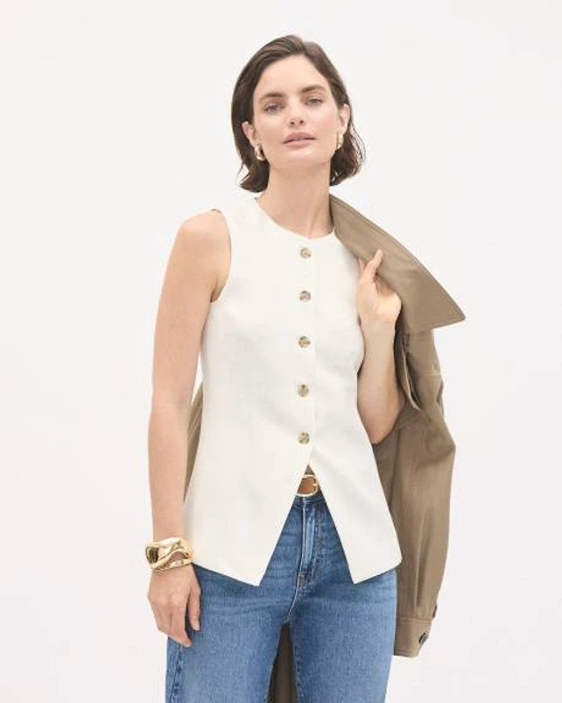 Crème Sleeveless Vest