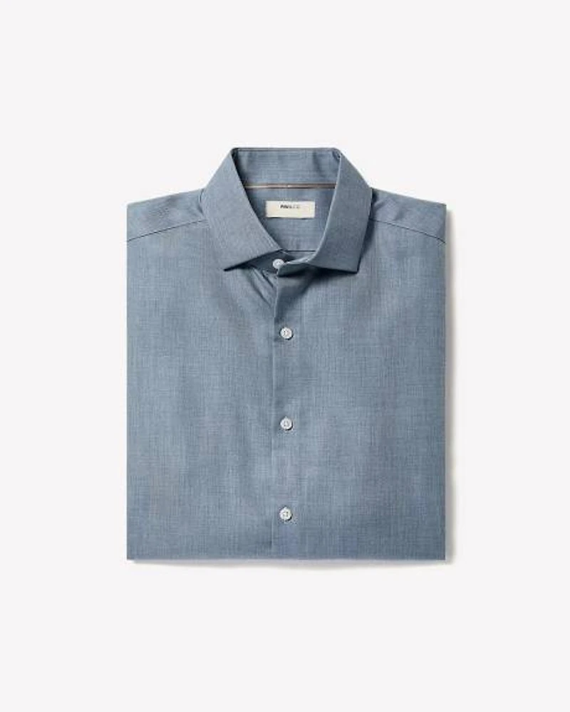 Chemise Habillée en Lyocell Chiné à Coupe Ajustée