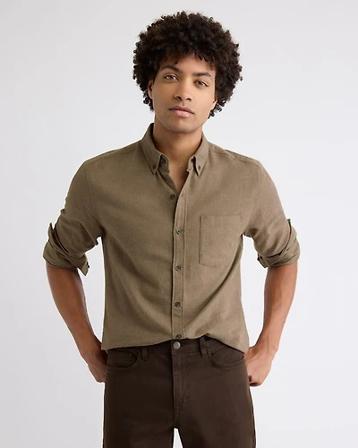 Slim-Fit Solid Flannel Shirt