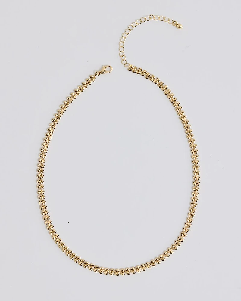 Golden Leaf Link Necklace