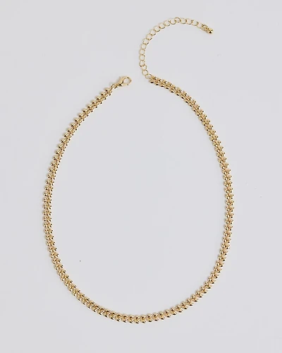 Golden Leaf Link Necklace