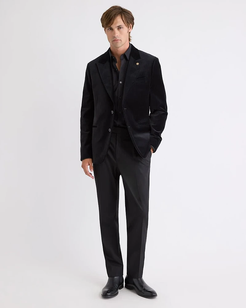 Slim-Fit Velvet Suit Blazer