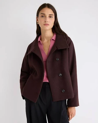 Wool-Blend Funnel-Neck Jacket