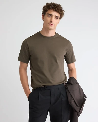 Solid Interlock Cotton Crew-Neck Tee