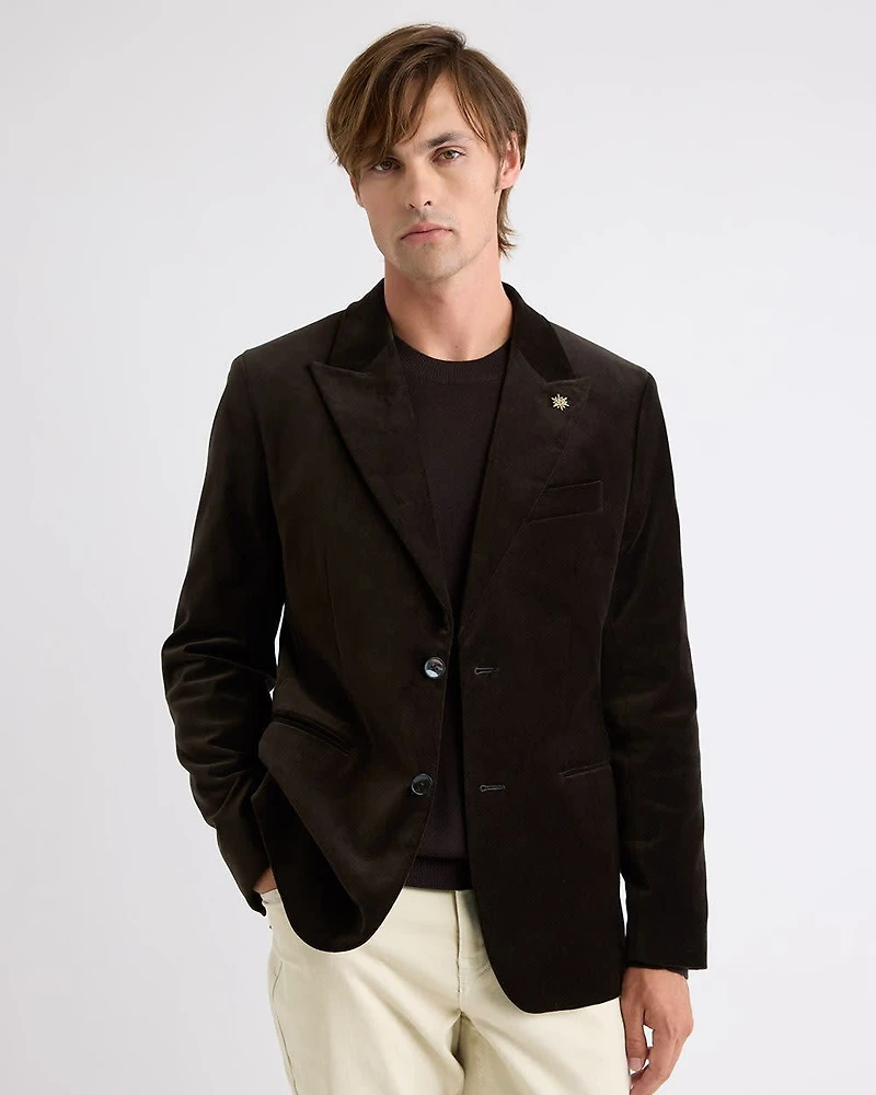 Slim-Fit Velvet Suit Blazer