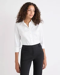 Long-Sleeve Buttoned-Down Poplin Blouse