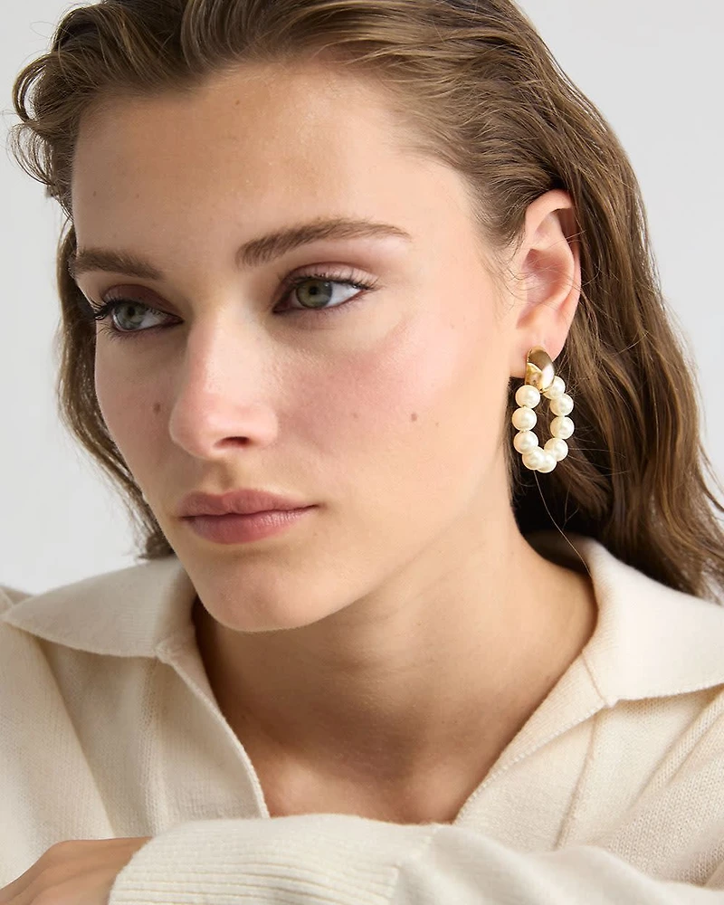 Pearl Hoop Earrings