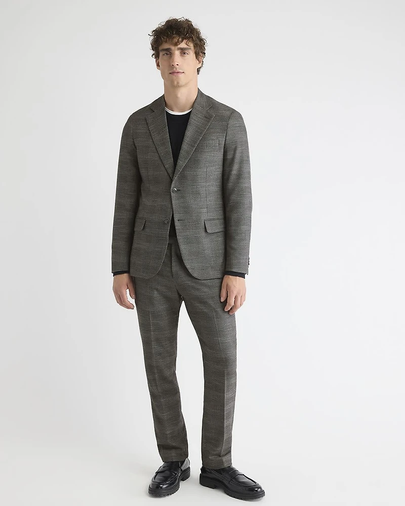 Slim-Fit Charcoal Checkered Suit Pant