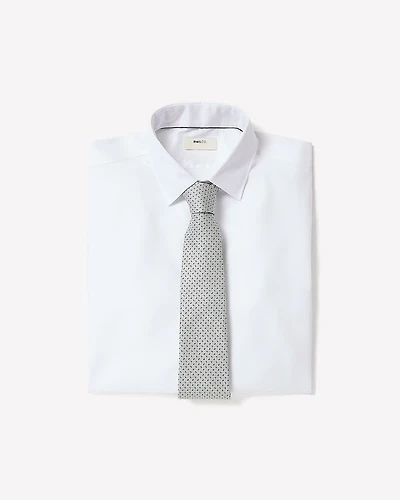 Tailored-Fit Solid Twill Dress Shirt