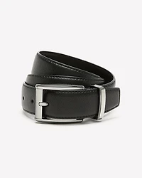 Black Leather Belt with Square Buckle