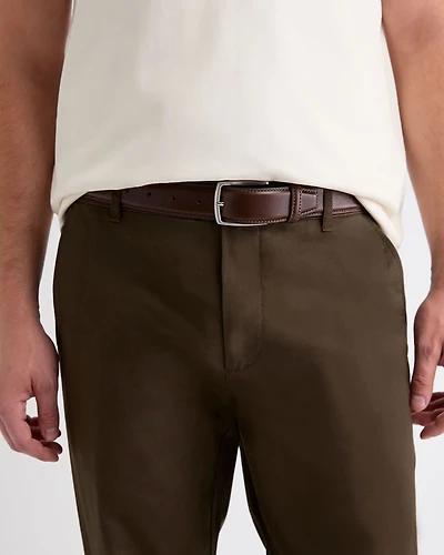 Ceinture en Cuir avec Boucle Carrée