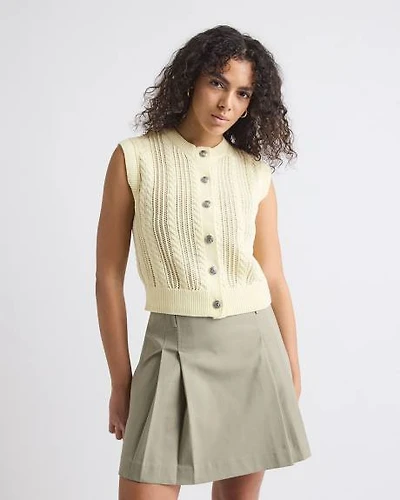Ultra-High-Rise A-Line Pleated Mini Skirt