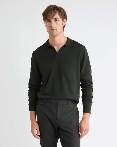 Long-Sleeve Sweater with Johnny Collar