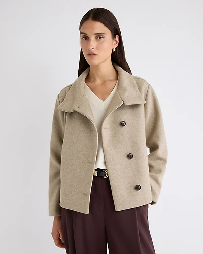 Veste en Laine à Col Montant