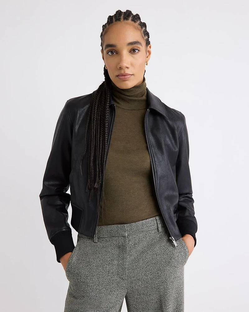 Veste Aviateur en Faux Cuir