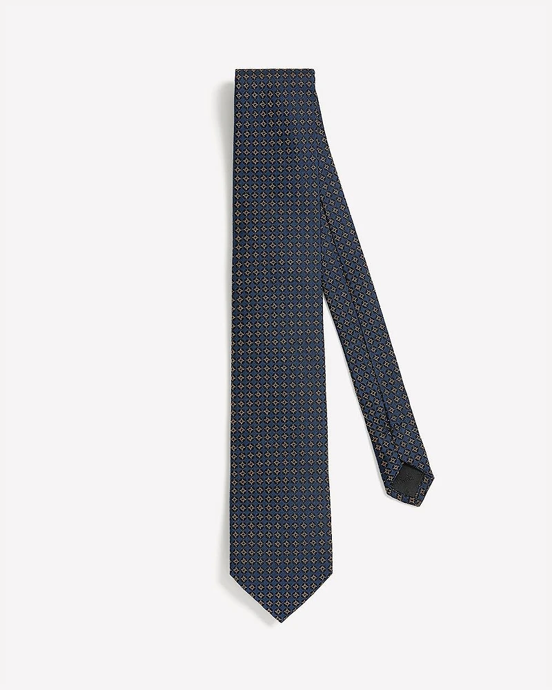 Navy Regular Tie with Geometric Pattern