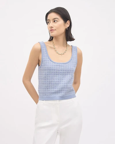 Square-Neck Plaid Tank