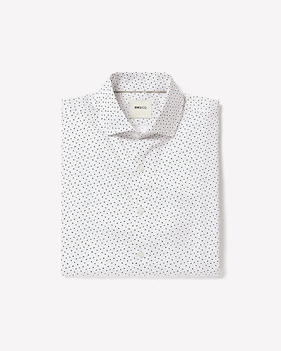 Slim-Fit Dress Shirt with Two-Tone Micro Geo Print