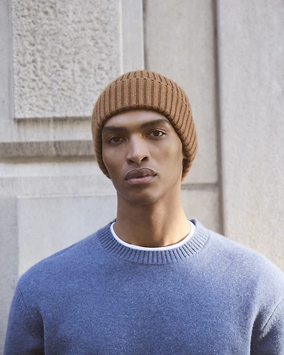 Ribbed Wool-Blend Beanie