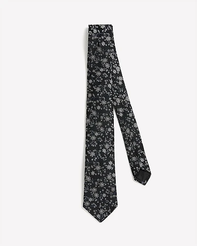 Skinny Tie with Floral Pattern