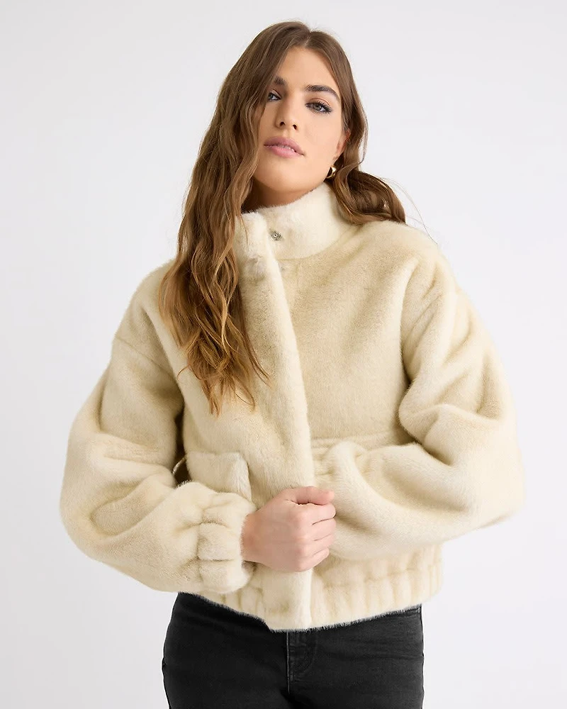Faux Fur Bomber Jacket