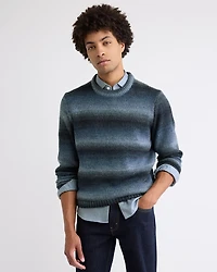 Long-Sleeve Ombre Crew-Neck Sweater