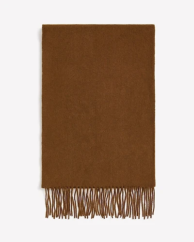 Solid Wool Scarf with Fringes