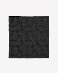 Black Handkerchief with Tonal Floral Pattern