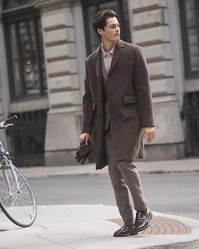 Wool and Cashmere Coat with Tailored Collar