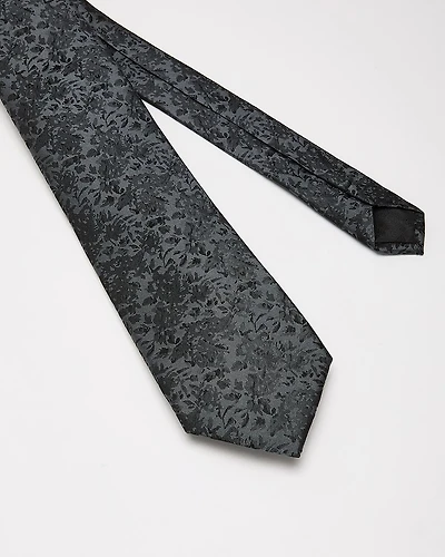Regular Tie with Tonal Floral Pattern