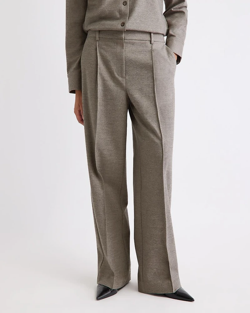 Taupe High-Rise Wide-Leg Pant