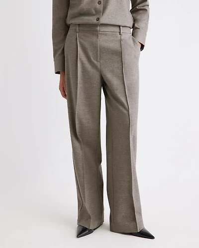 Taupe High-Rise Wide-Leg Pant