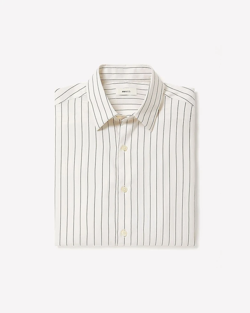 Striped Relaxed-Fit Twill Dress Shirt