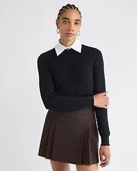 Long-Sleeve Sweater with Removable Shirt Collar