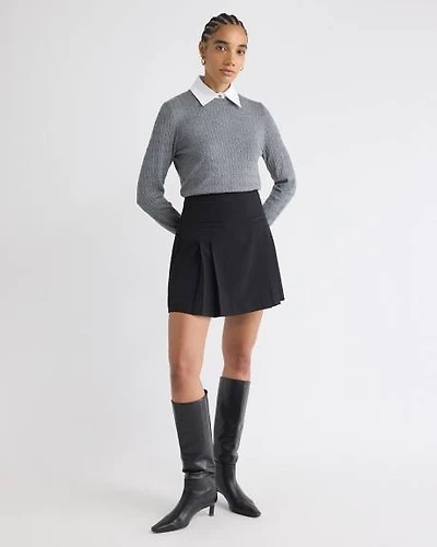 Ultra High-Rise Pleated Twill Skirt