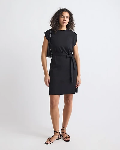 Extended-Sleeve Dress with Removable Belt