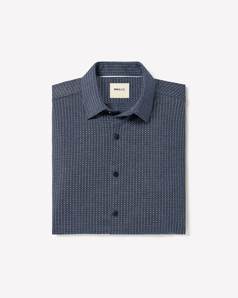 Slim-Fit Knit-Like Dress Shirt