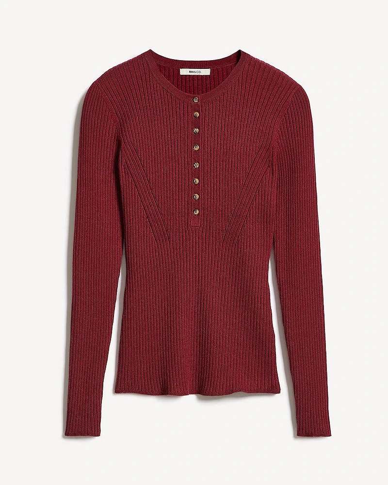 Long-Sleeve Ribbed Sweater